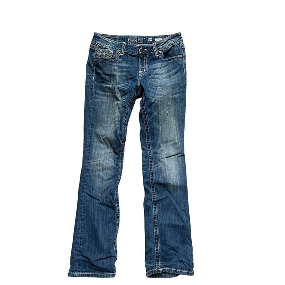 Miss Me Easy Straight  Dark Blue Jeans Size 29 & 32 inseam.‎ Sytle No JD1037ETL - Picture 1 of 8